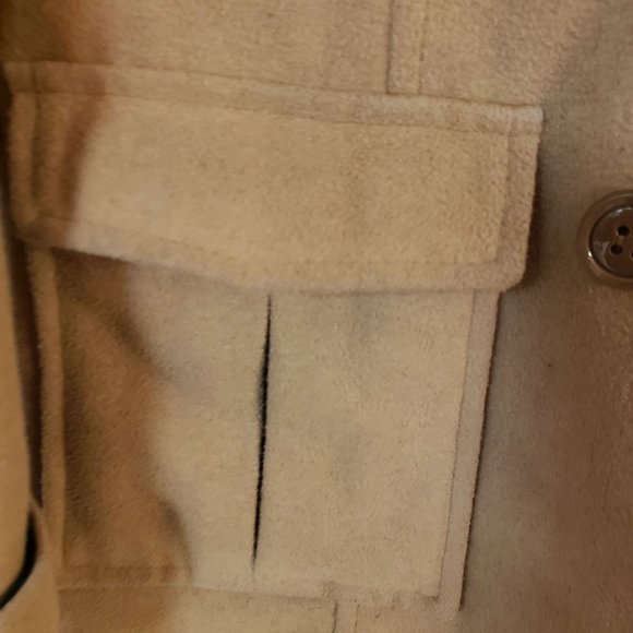 Altr'd State wool Coat size Medium double breast neutral tan zip button combo - Picture 9 of 12